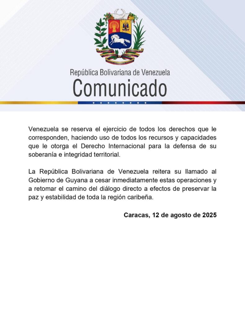 Cancillería entrega carta formal a Guyana por actividad de Exxon Mobil 3 carta formal a Guyana