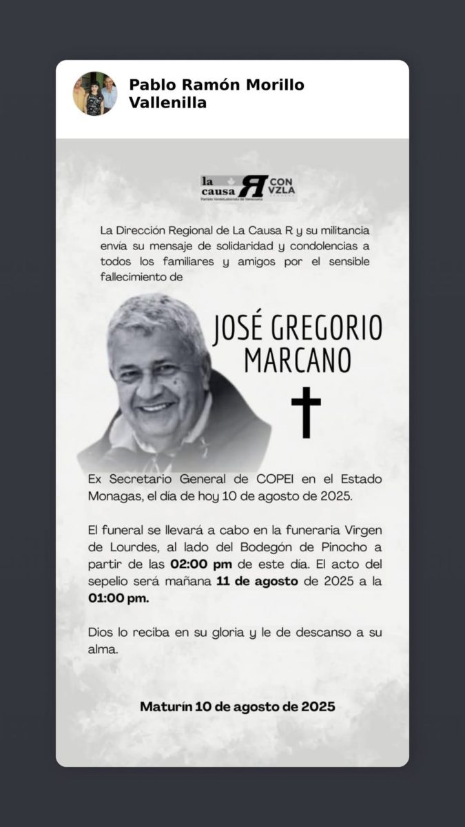 Este domingo murió el profesor José Gregorio Marcano 7 causa r