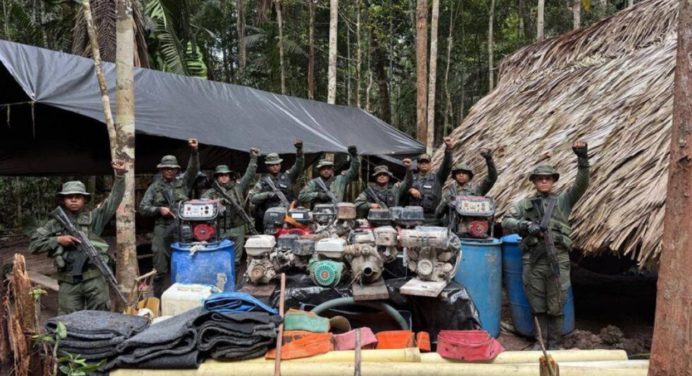 FANB desmantela campamento de minería ilegal en Amazonas