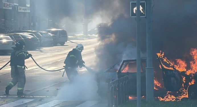 Impacto de drones ucranianos a la terminal petrolera rusa del Báltico