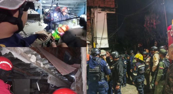 Un fallecido y 4 heridos dejó el colapso de vivienda en Cotiza