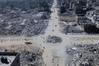 línea amarilla en Gaza