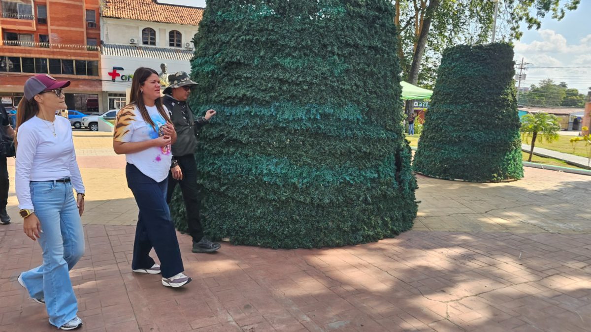 Alcaldesa Ana Fuentes supervisó decoración navideña de la plaza Piar 4 decoracion3
