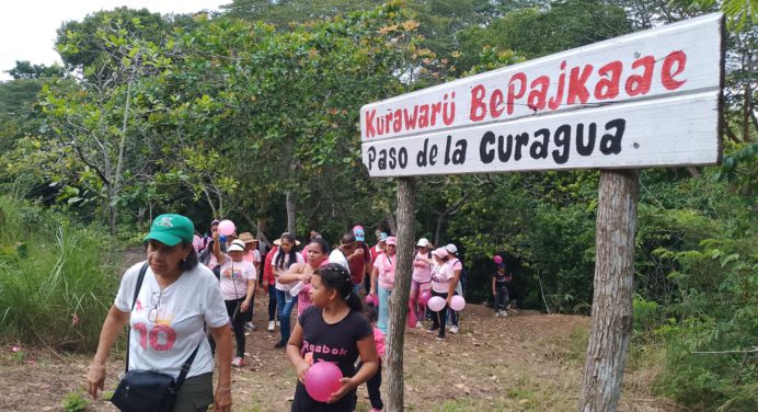 Recorren ruta turística por la lucha contra el cáncer de mama en Punta de Mata
