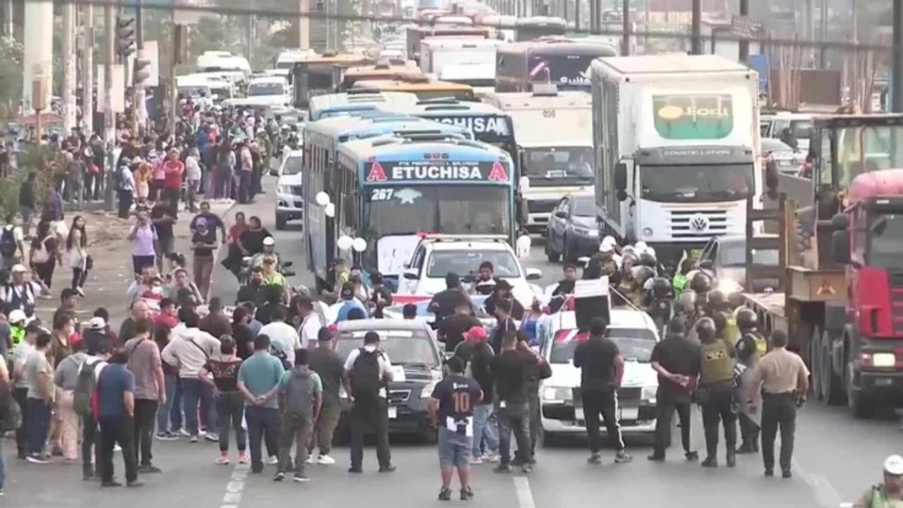 Protesta de transportistas de Lima