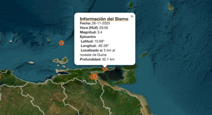Funvisis: Tres sismos de baja intensidad la madrugada de este miércoles