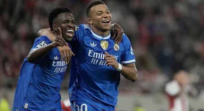 ¡4 goles de Mbappé en la victoria del Real Madrid por Champions!