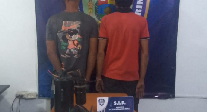SIP Polimaturín aprehendió a par de azotes por hurto de compresor de aire