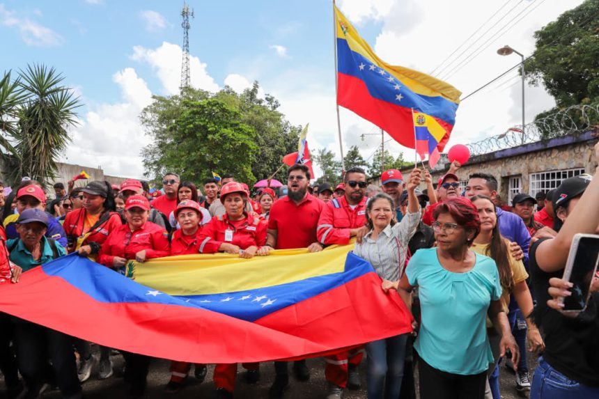 Monagas alza su voz contra la piratería del imperialismo 1 marcha