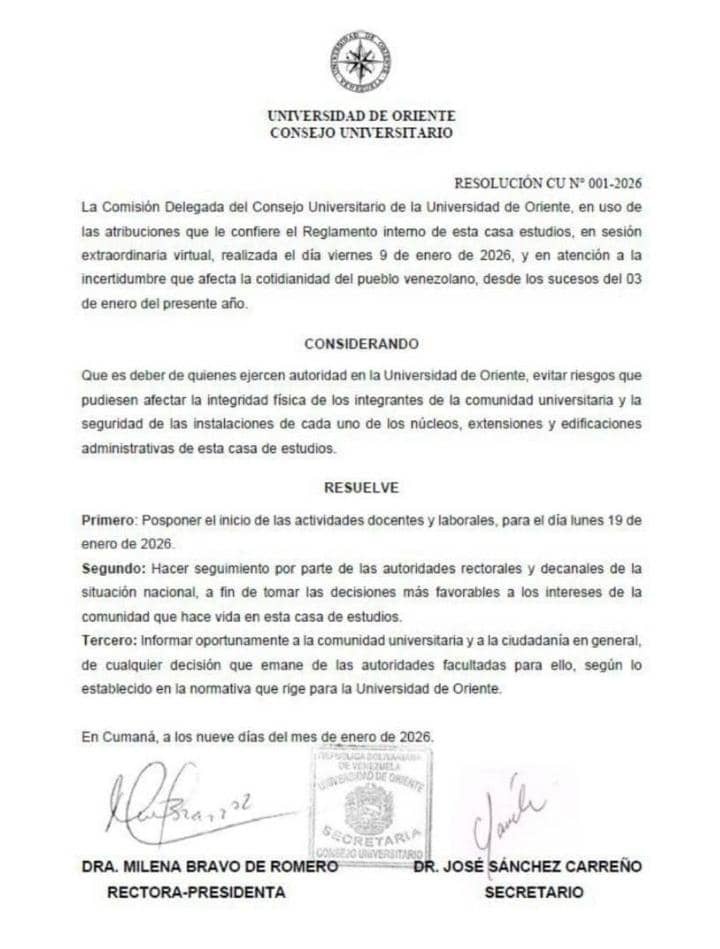 DACE COMUNICADO UDO 2026