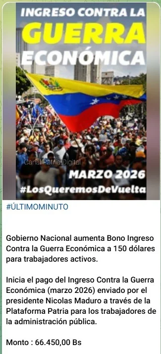 Bono de Guerra marzo 2026 1