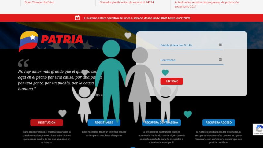 Entra y cobra en PATRIA