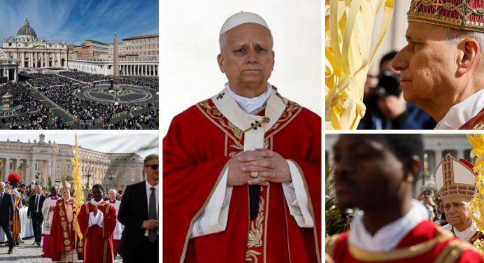 Papa León XIV pidió durante misa del Domingo de Ramos deponer las armas