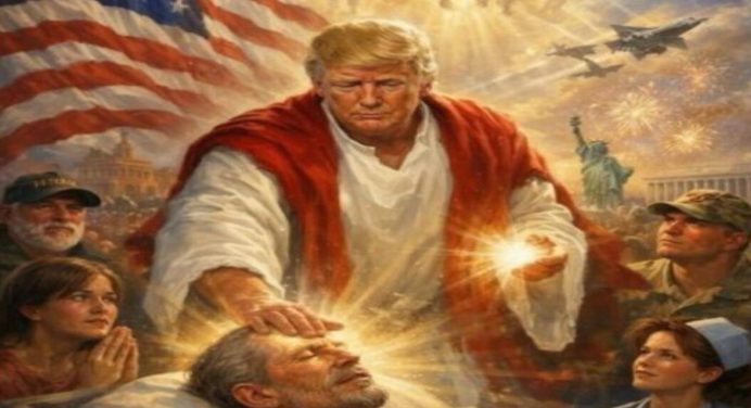 Controversial imagen en las redes: Trump se muestra como Jesucristo sanador
