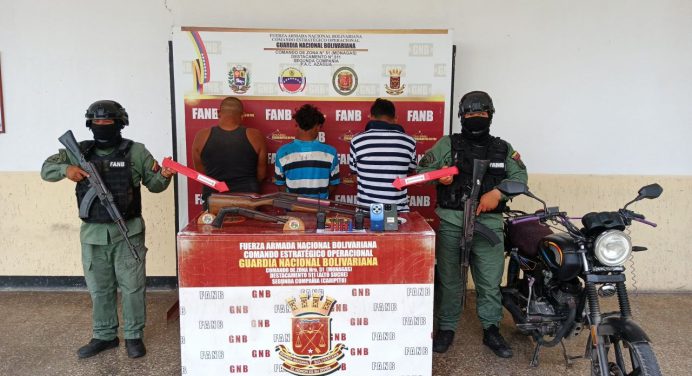 Capturados tres sujetos de la banda «El Negro Mosqueda» en Quiriquire