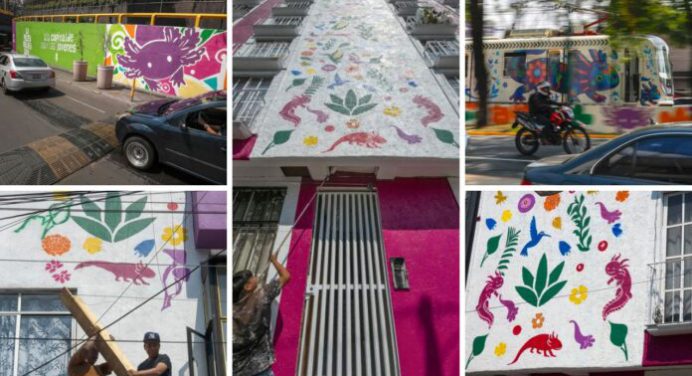 Ciudad de México se pinta de ajolotes a días del Mundial