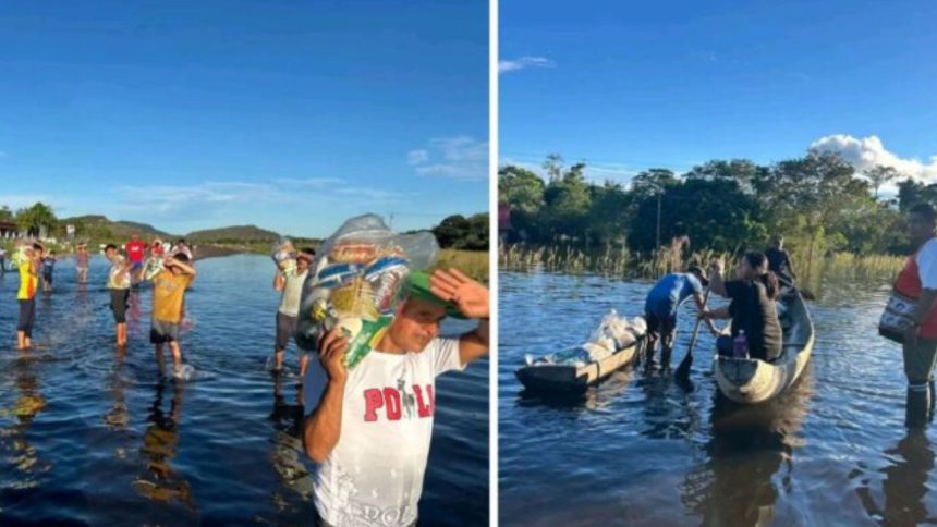 Desbordamiento del río Orinoco afectó al sector La Costa y la pista de La Esmeralda 1 río Orinoco