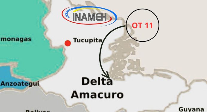 Llega la onda tropical número 11 al país y se ubica sobre Delta Amacuro