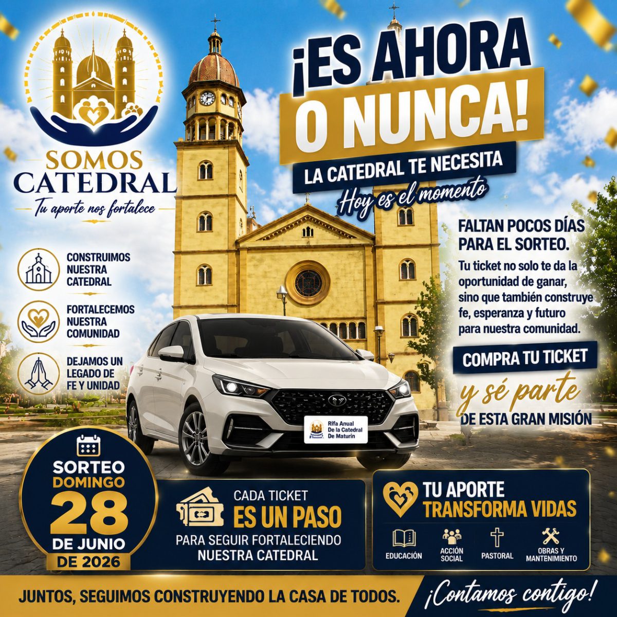 Rifa profondos de la Catedral de Maturín será el 28 de junio 2 flyer