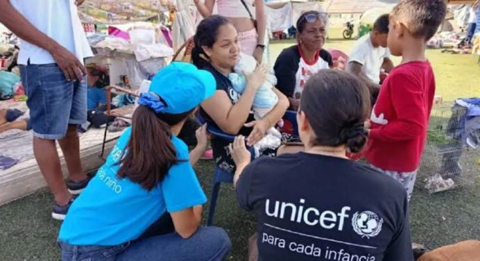 Unicef despliega atención integral a familias en campamentos transitorios
