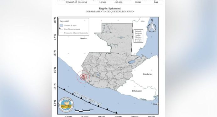 Dos sismos, de 5 y 5,6, sacuden Guatemala sin reporte de víctimas