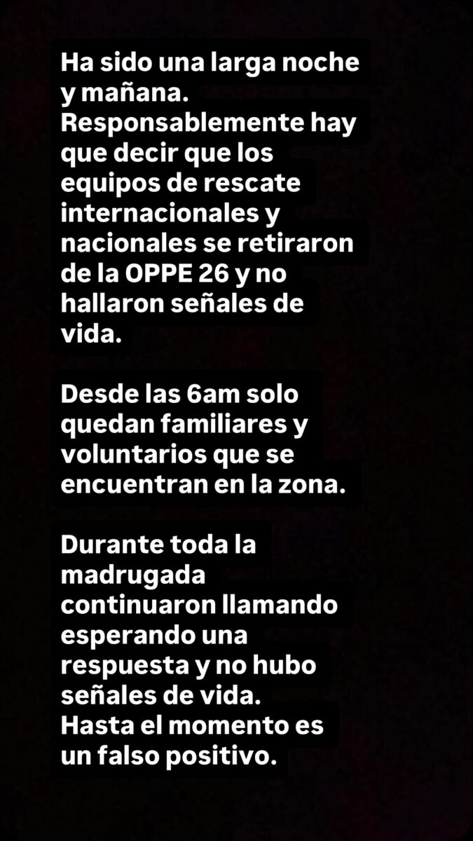 ¡Falso positivo! Equipos de rescate no hallaron señales de vida en la torre OPP 26 2 falso positivo