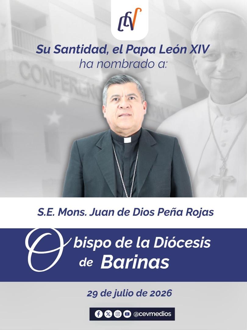 Monseñor Juan de Dios Peña designado como nuevo obispo de la Diócesis de Barinas 2 WhatsApp Image 2026 07 29 at 8.44.26 AM