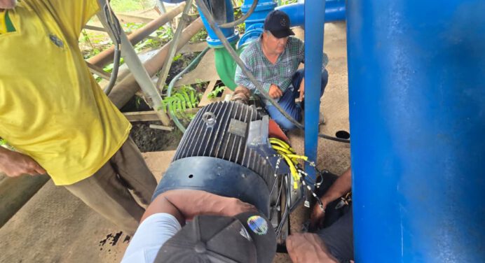 Instalan bomba de 160 hp en el punto de captación Mato Güinche de Cedeño
