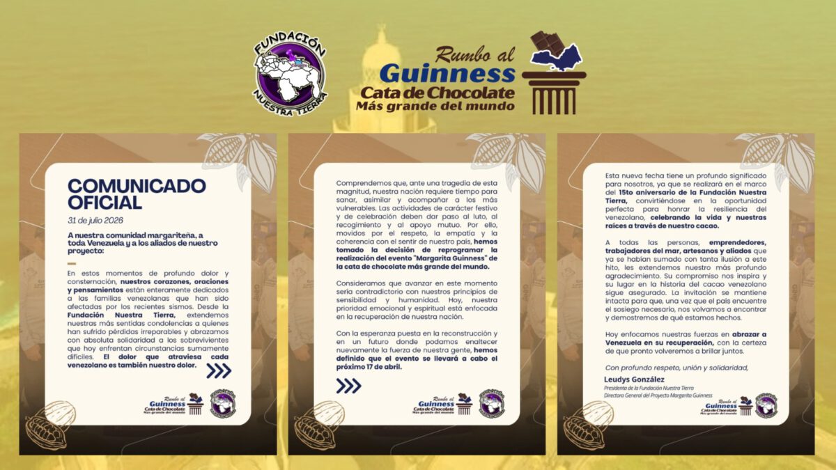 Fundatierra pospone el «Margarita Guinness» en solidaridad con Venezuela 2 documento1