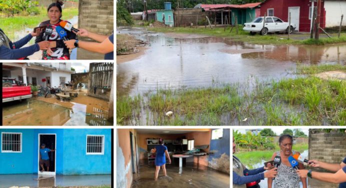 Más de 50 casas afectadas por fuertes lluvias en Maturín