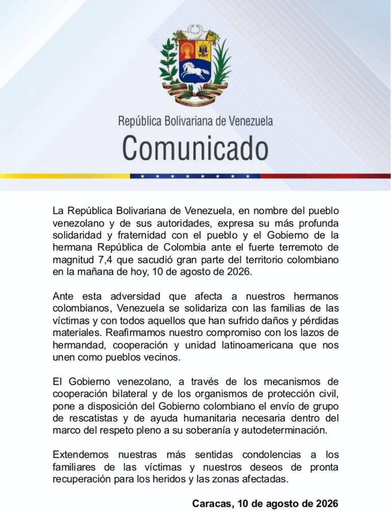 Venezuela ofrece a Colombia el envío de rescatistas y ayuda humanitaria 2 Colombia