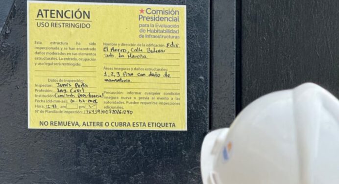 Inician reparación de viviendas con etiqueta amarilla y segunda evaluación con marca roja