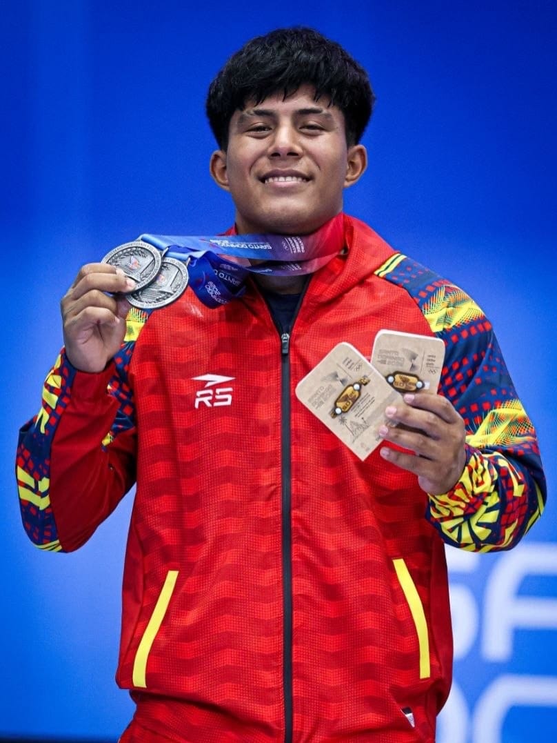 Monaguense Ángel Rodríguez conquistó dos preseas de plata en levantamiento de pesas de CAC 1 Ángel Rodríguez