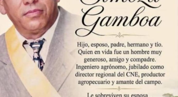 Falleció el ingeniero Asnordo Simoza, exdirector regional del CNE