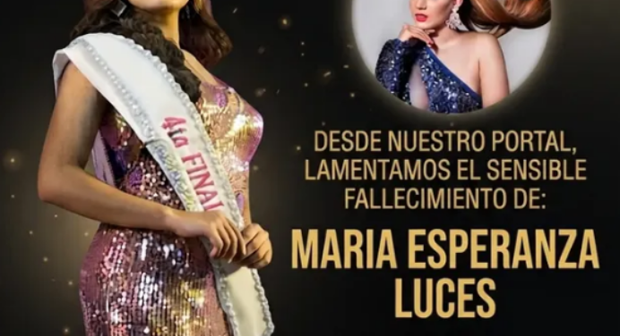 Consternación por deceso de la modelo María Esperanza Luces Mujica