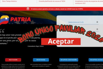 Bono Único Familiar 2026