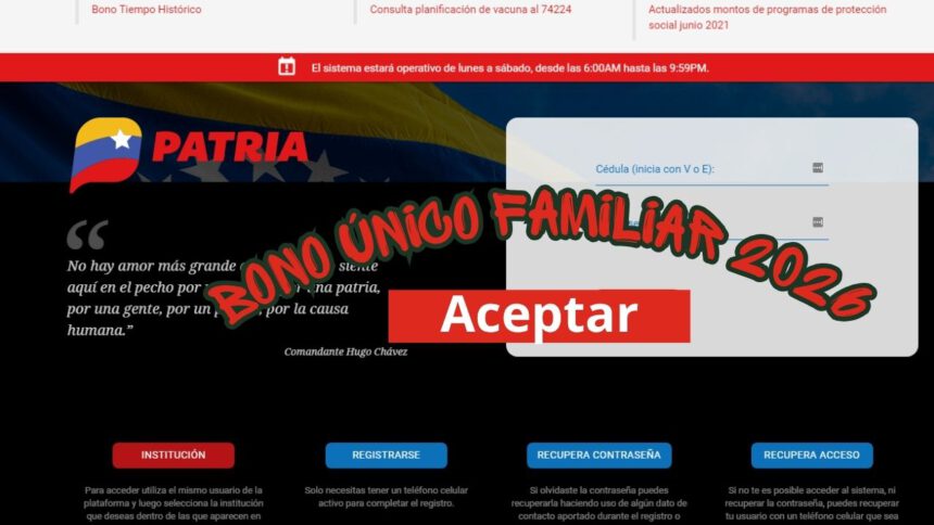 Bono Único Familiar 2026
